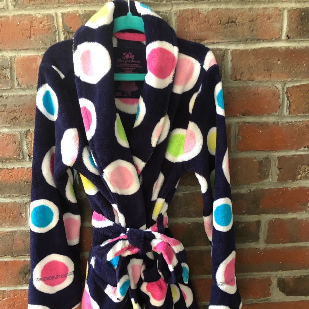 JUSTICE❤️GIRLS FLEECE ROBE soft, adorbs & GC! 6/7